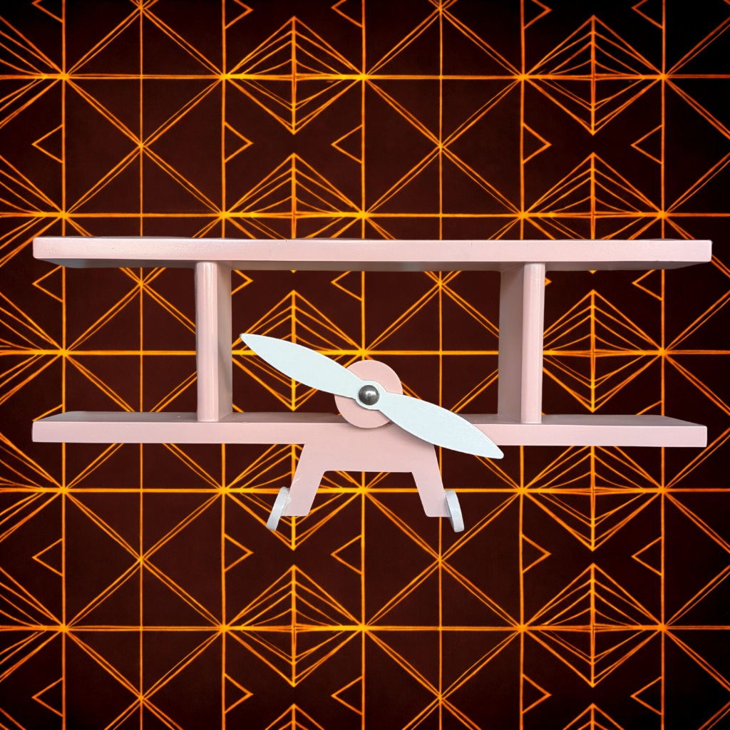 Modern Wall Mounted Aeroplane Shelf with Hooks