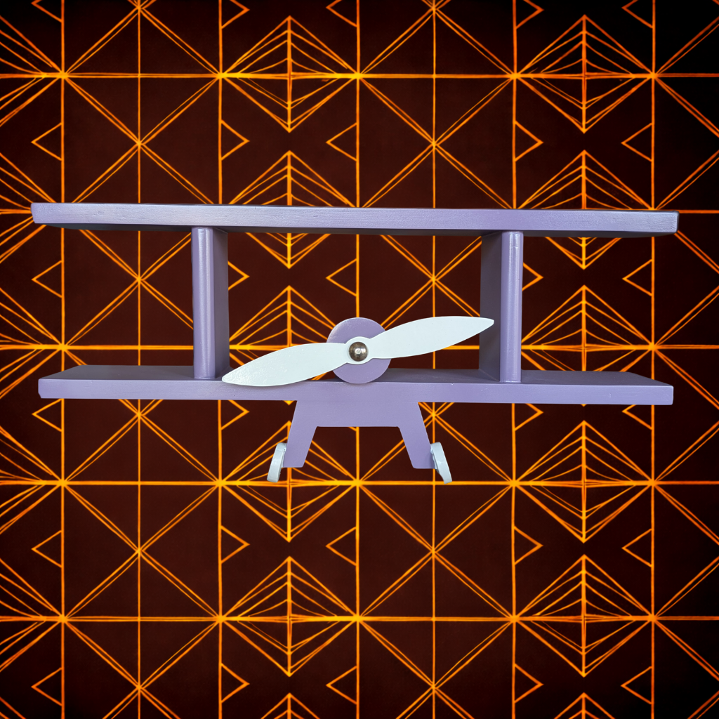 Modern Wall Mounted Aeroplane Shelf with Hooks