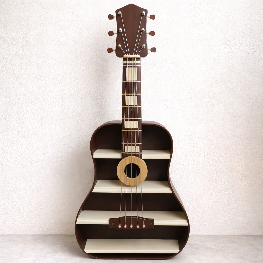 Guitar-Shaped Wall Mounted Decorative Shelf