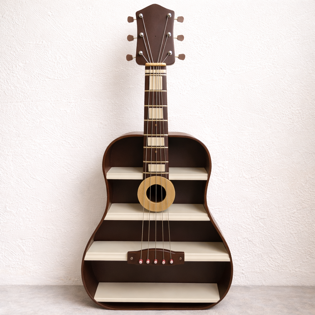 Guitar-Shaped Wall Mounted Decorative Shelf