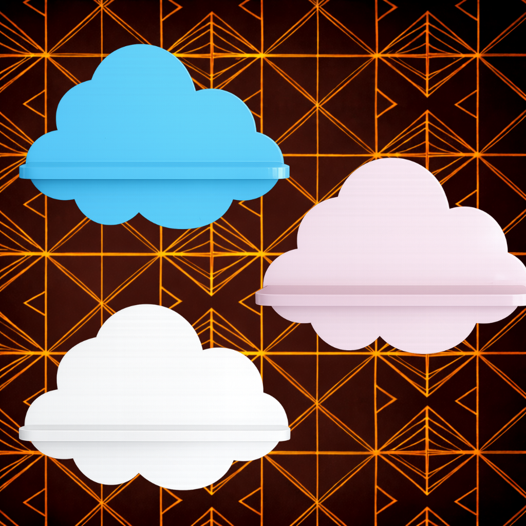 3 Set Cloud-Shaped Wall Mounted Floating Shelf