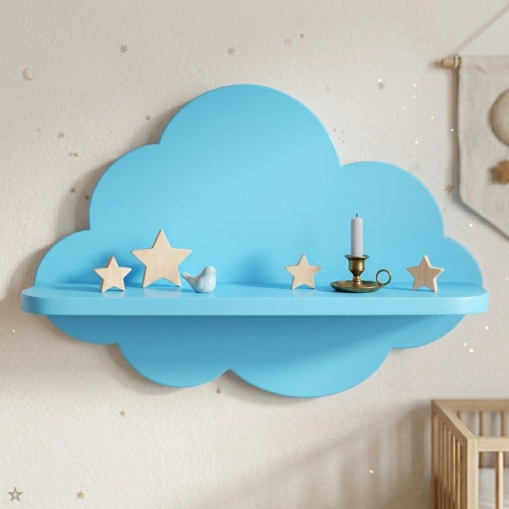 3 Set Handmade Wooden Cloud-Shaped Wall Mounted Floating Shelf