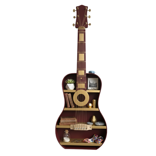 Guitar-Shaped Wall Mounted Decorative Shelf