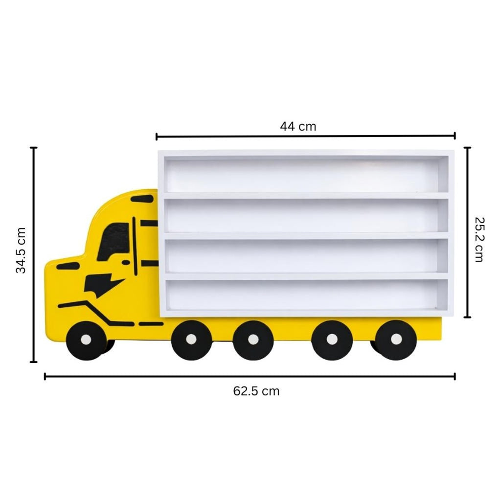 Handmade Wooden Truck-Shaped Wall Mounted Display Shelf